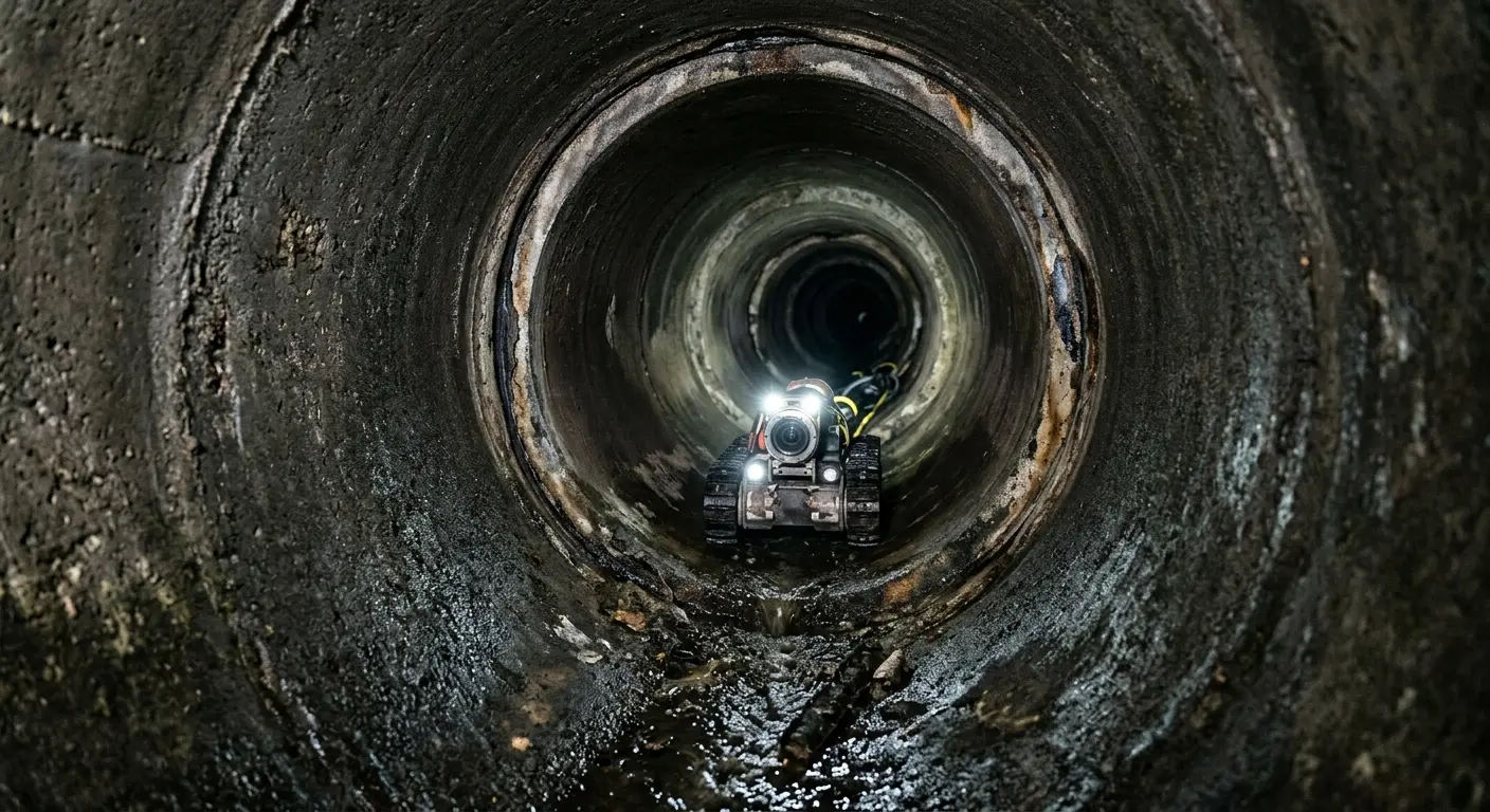 Robotic sewer camera inspecting pipe interior for Sewer Line Repair in Portland